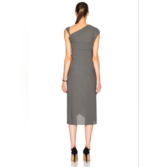 16. NWT MAISON MARGIELA POLY GEORGETTE DRESS IN ASPHALT - Picture 4 of 10